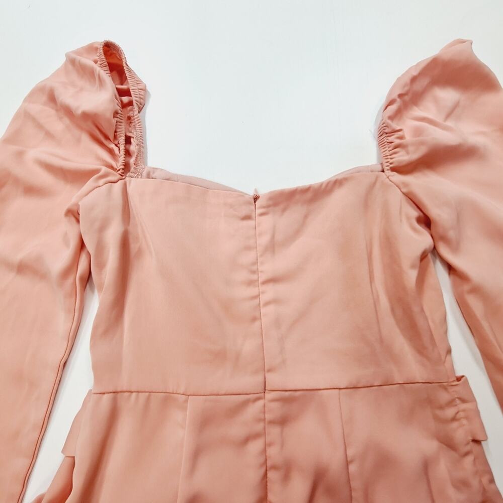 MORE TO COME Khloe Ruffle Sleeve Mini Dress in Blush XS - Picture 8 of 14